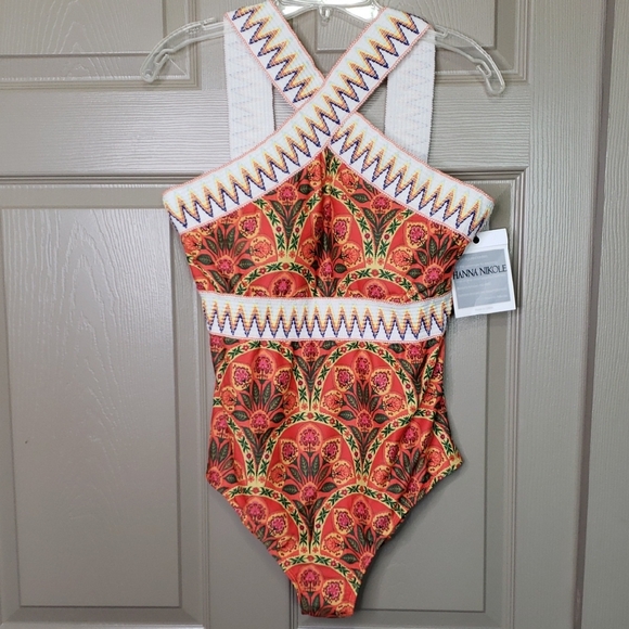 Anna Other - NWT Hanna Nikole Bohemian Floral Print Halter Swimsuit size 14W